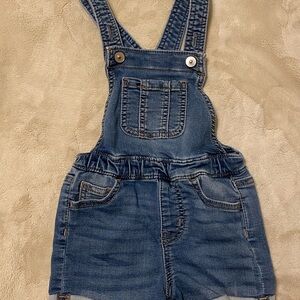 wonder nation Blue Denim Shortalls with Front Pocket